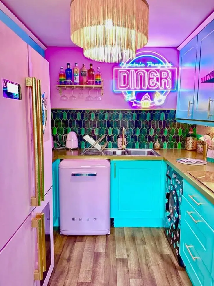 13521 vintage pink kitchen