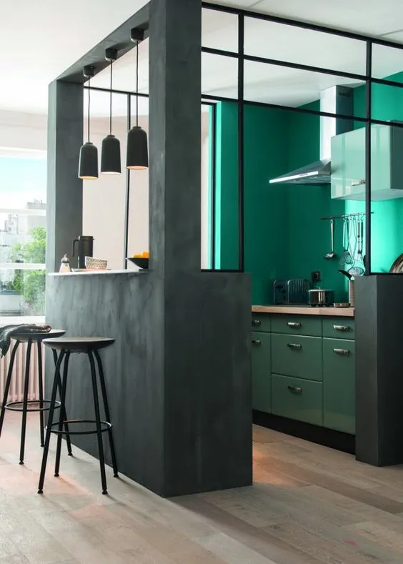 13556 green wall kitchen 6