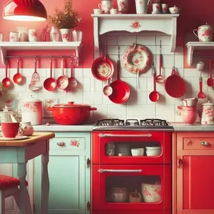 13591 red kitchen color scheme