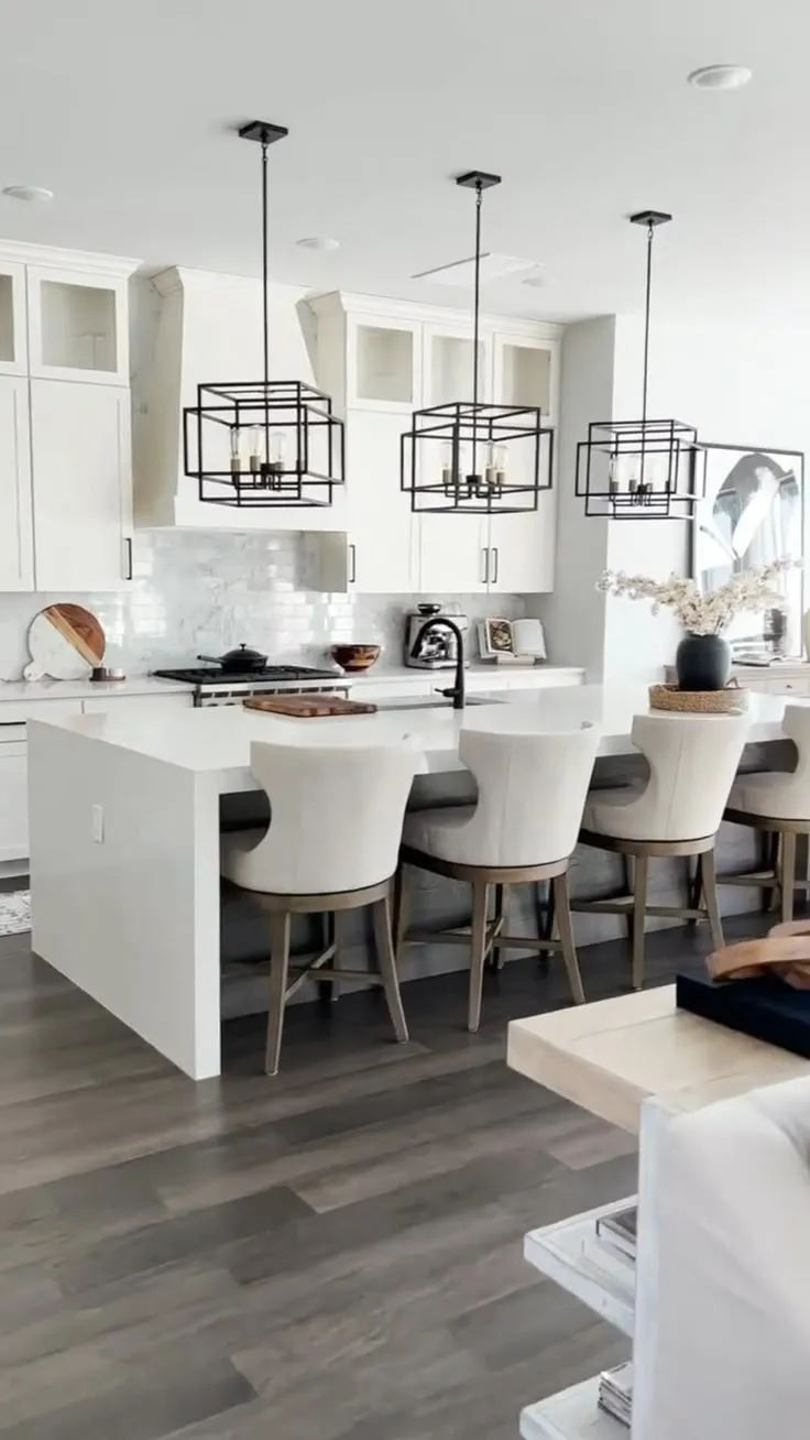 13680 white kitchen wood accents