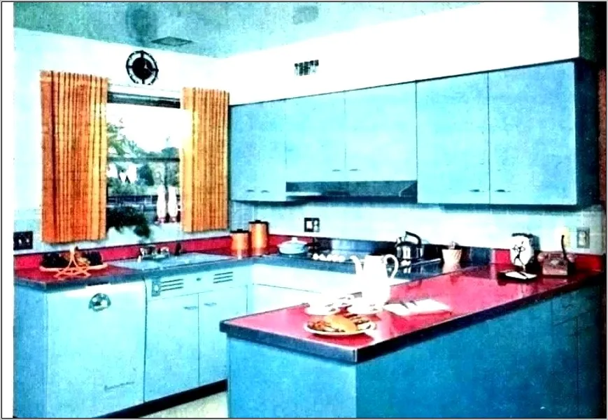13711 red turquoise kitchen accessories