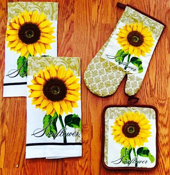 13777 sunflower kitchen decor tea towels